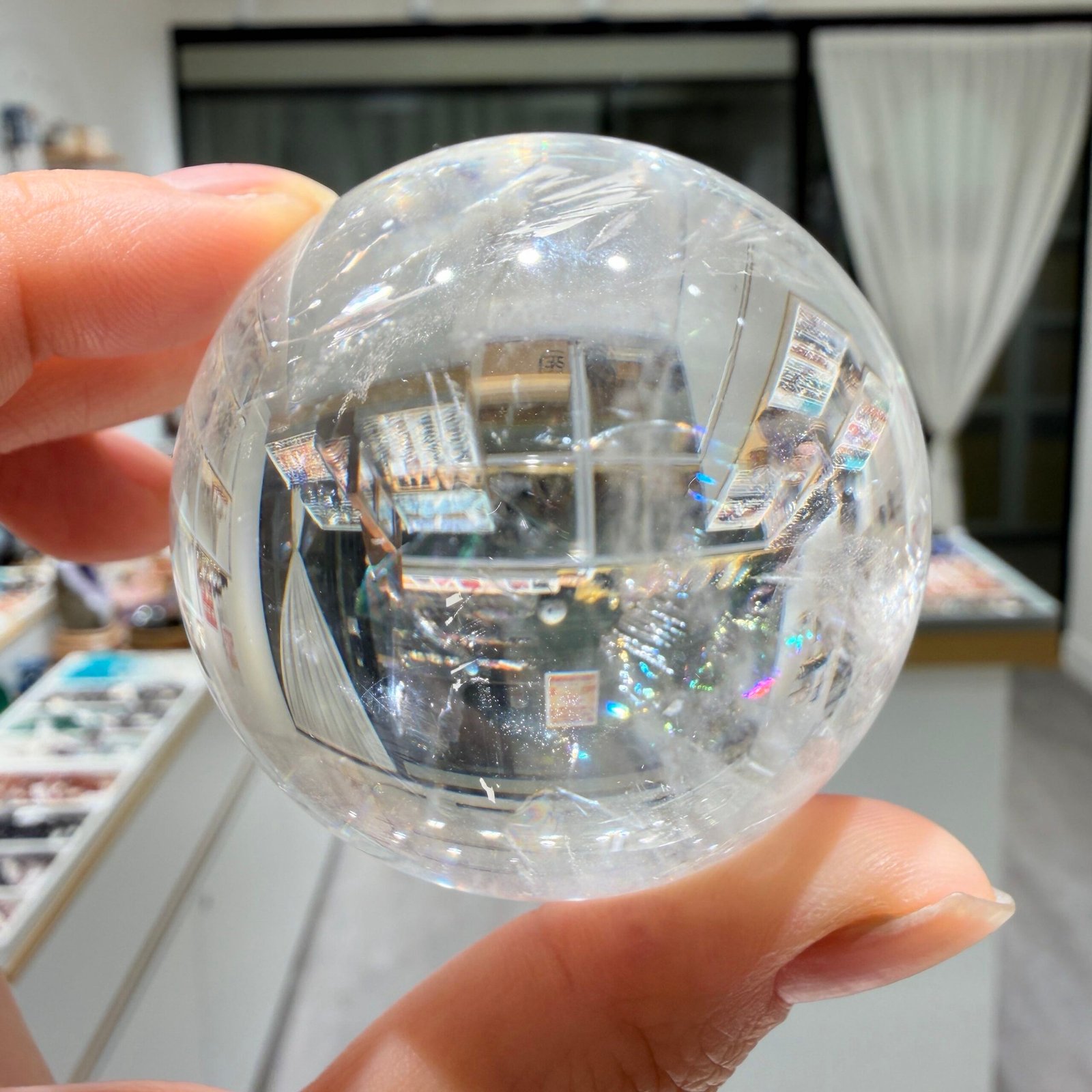 5.36cm 彩虹白水晶球#Z - Starry Crystals